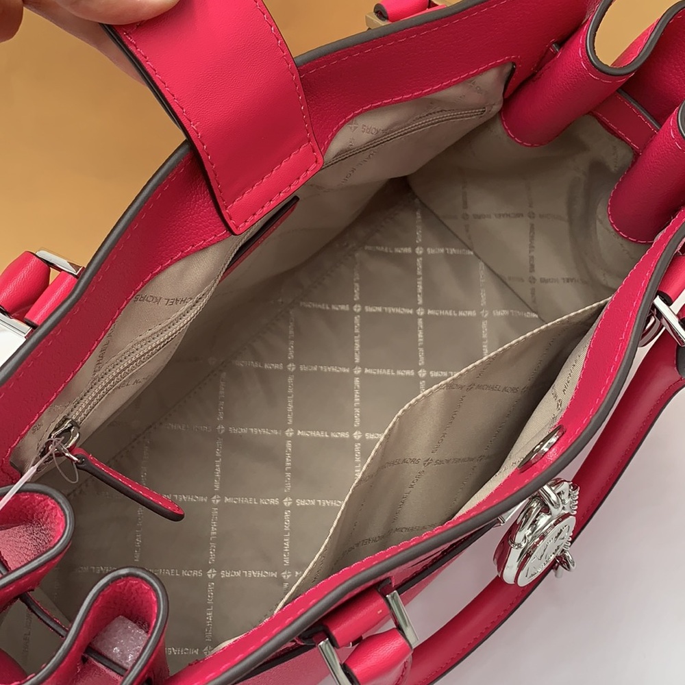 MICHAEL KORS HAMILTON MEDIUM SATCHEL   COLOR: Electric Pink  NWT - Picture 14 of 16